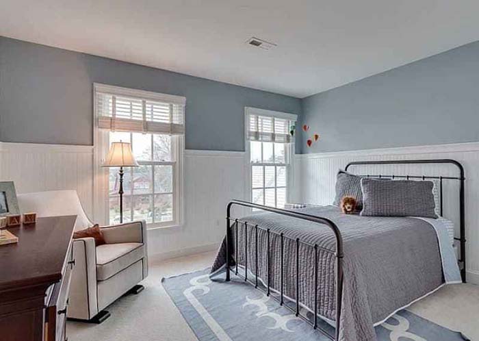 Traditional Bedroom With Wainscoting