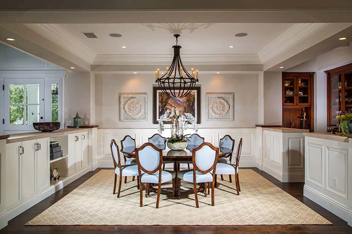 Traditional Dining Room With Wainscoting