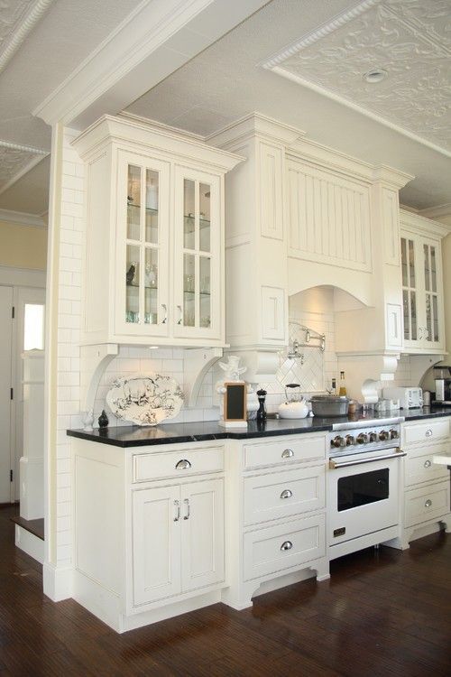 White Kitchen With Antique Cabinets