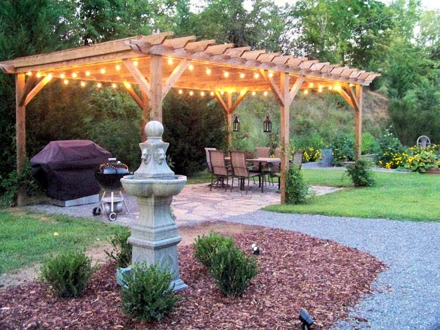 Beautiful Pergola Lighting Ideas #pergola #lighting #lights #decorhomeideas