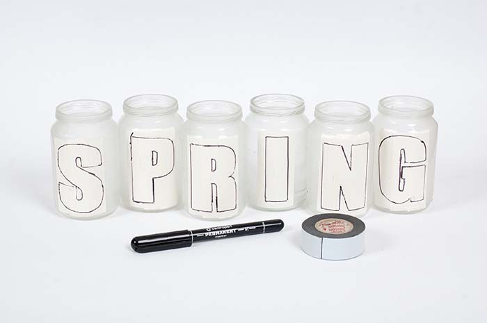 DIY Spring Centerpiece Jars With Letters
