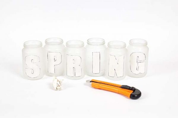 DIY Spring Centerpiece Letters Cut Out