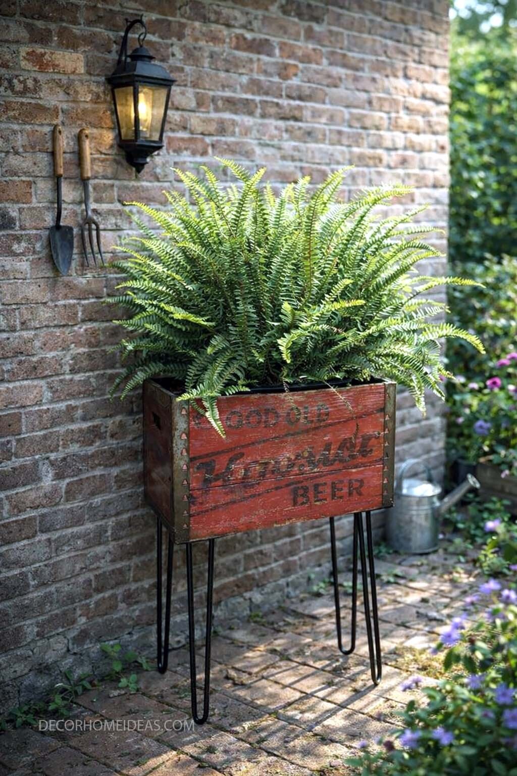 DIY Vintage Crate Planter for Small Patios