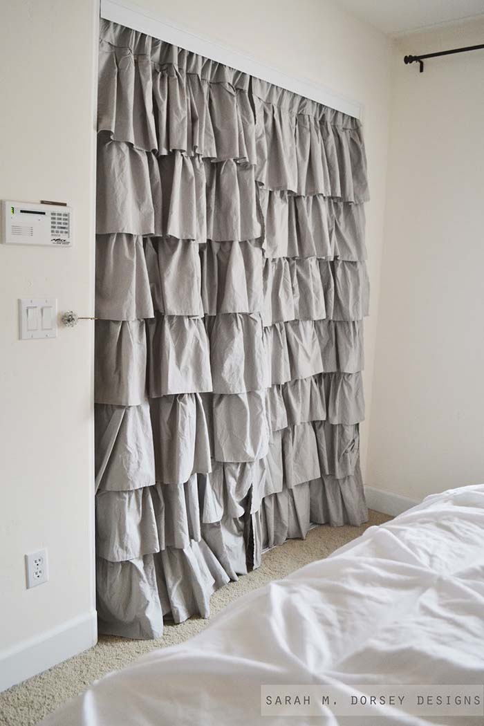 Drapery Curtain Closet Door Idea #closet #curtain #homedecor #decorhomeideas