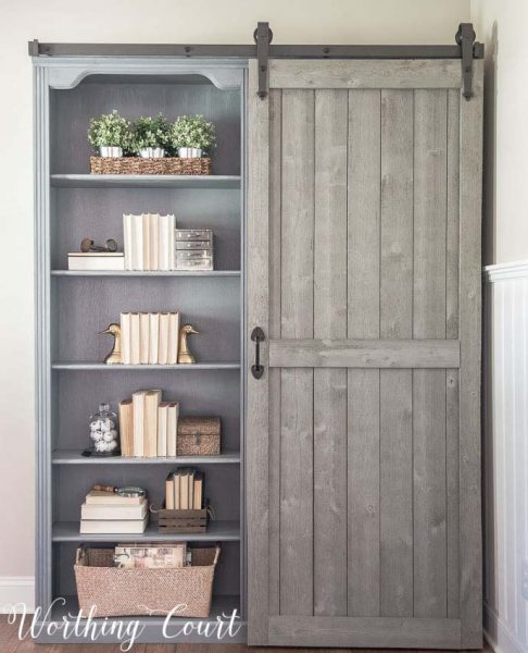 Farmhouse Closet With Sliding Barn Door