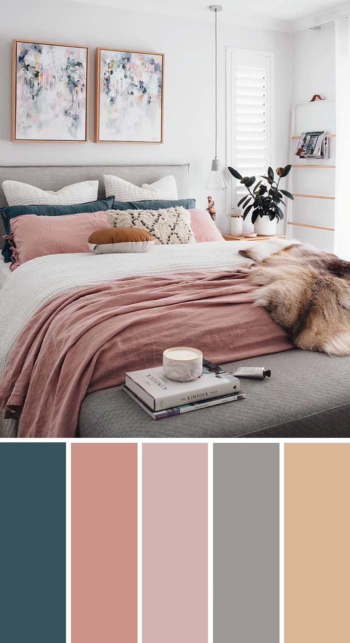 Feminine Bedroom Color Scheme 
 SW Color Names Included #bedroom #color #scheme #decorhomeideas #colorchart