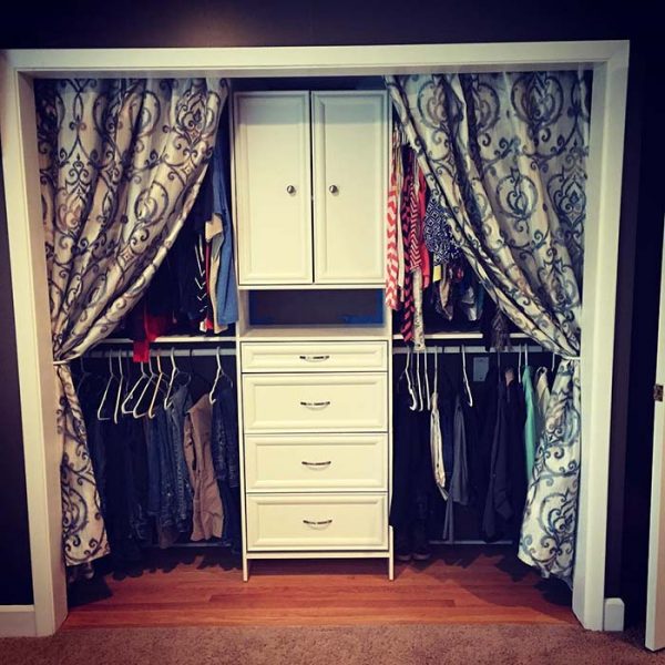 Floral Decor Curtain Closet Door Idea #closet #curtain #homedecor #decorhomeideas