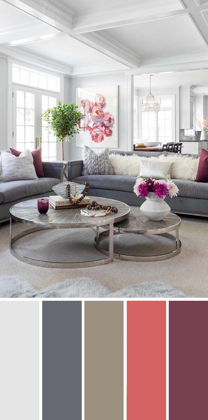 Neutral Gray Living Room Color Scheme #paintcolor #livingroom #colorscheme #decorhomeideas