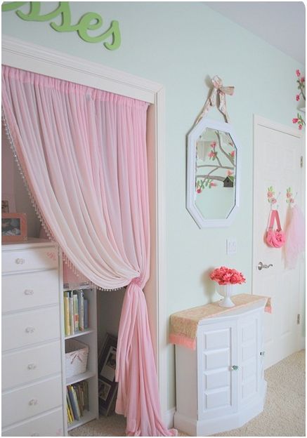 Pink Velvet Curtain Closet Door #closet #curtain #homedecor #decorhomeideas