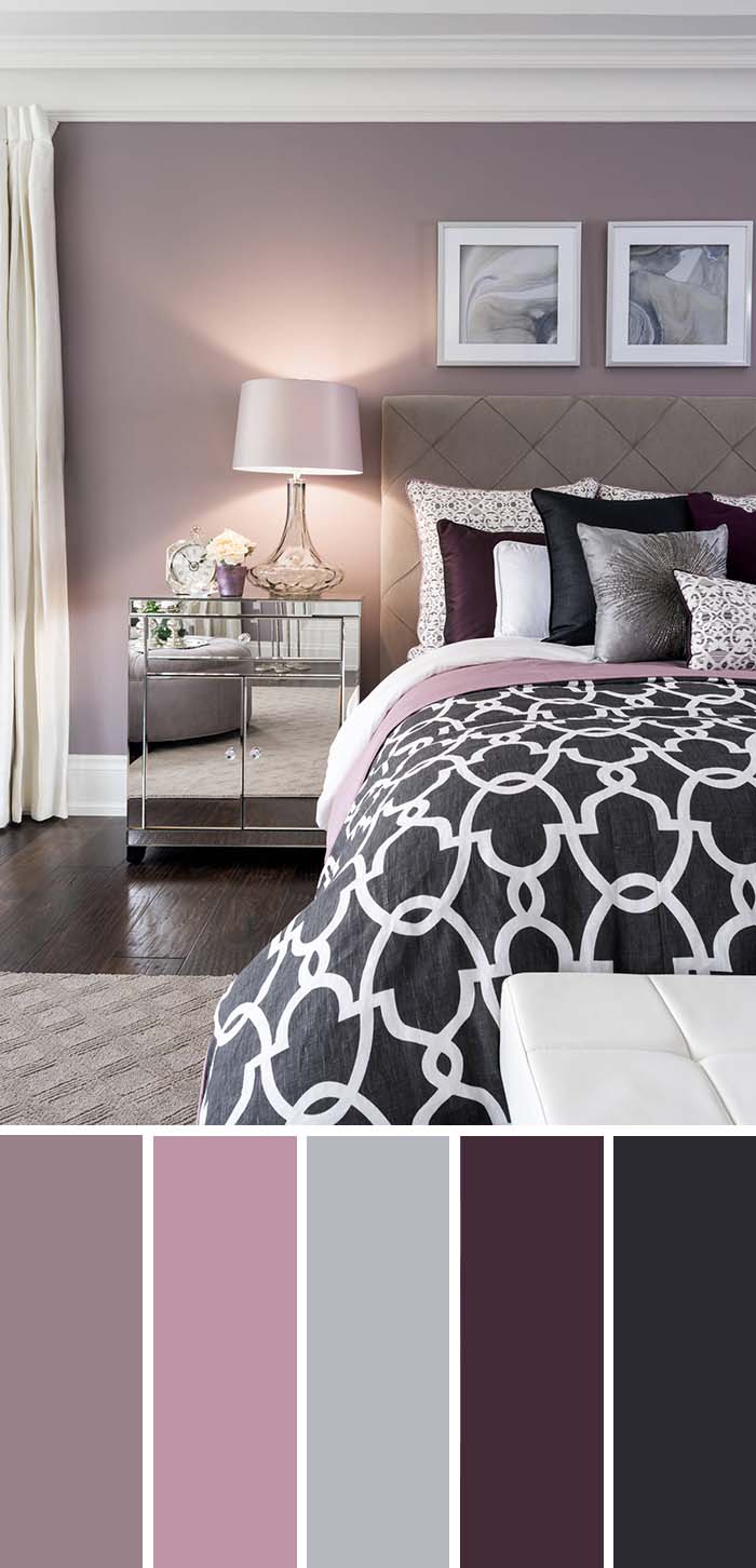 Plum Lavender Silver Bedroom Color Scheme #bedroom #silver #decorhomeideas