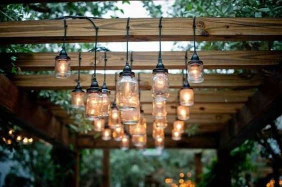 Repurposed Pergola Lighting #pergola #lighting #lights #decorhomeideas