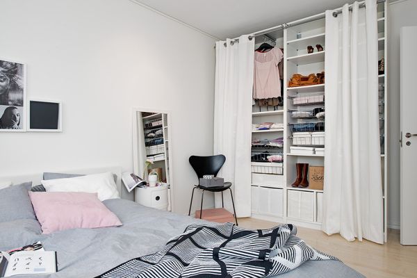 Simple Curtain Closet Door Idea #closet #curtain #homedecor #decorhomeideas