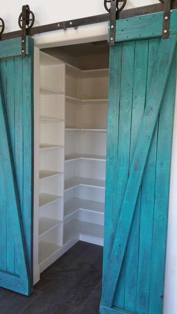 Turquoise Closet Barn Doors