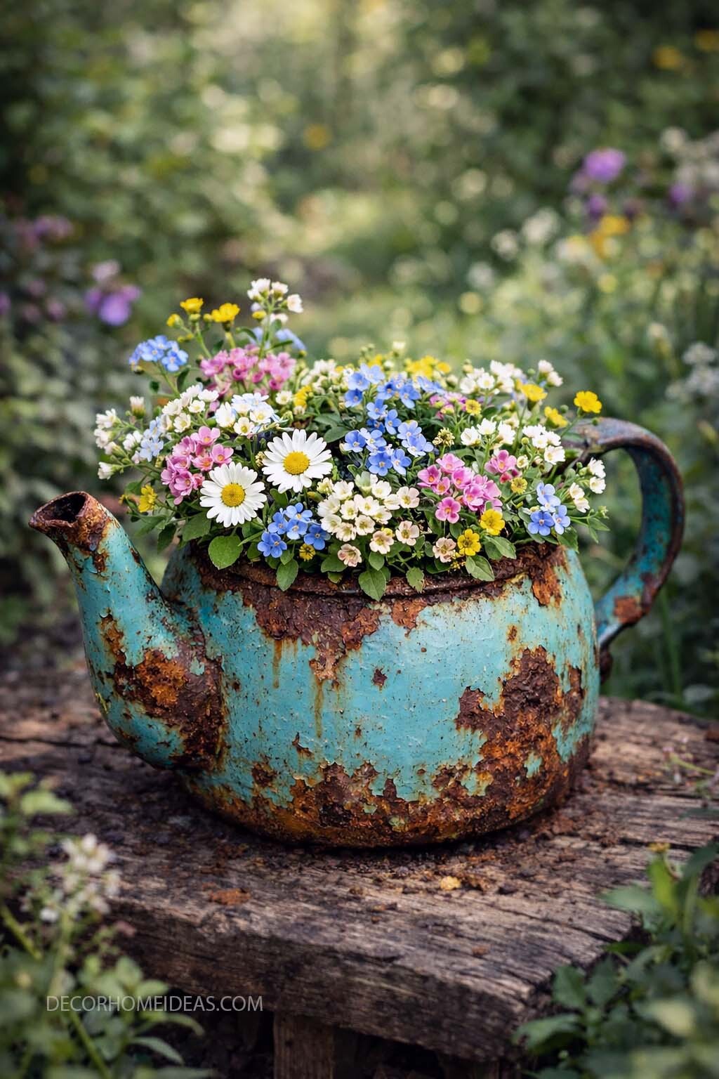 Upcycled Teapot Planter Idea for a Charming Vintage Garden