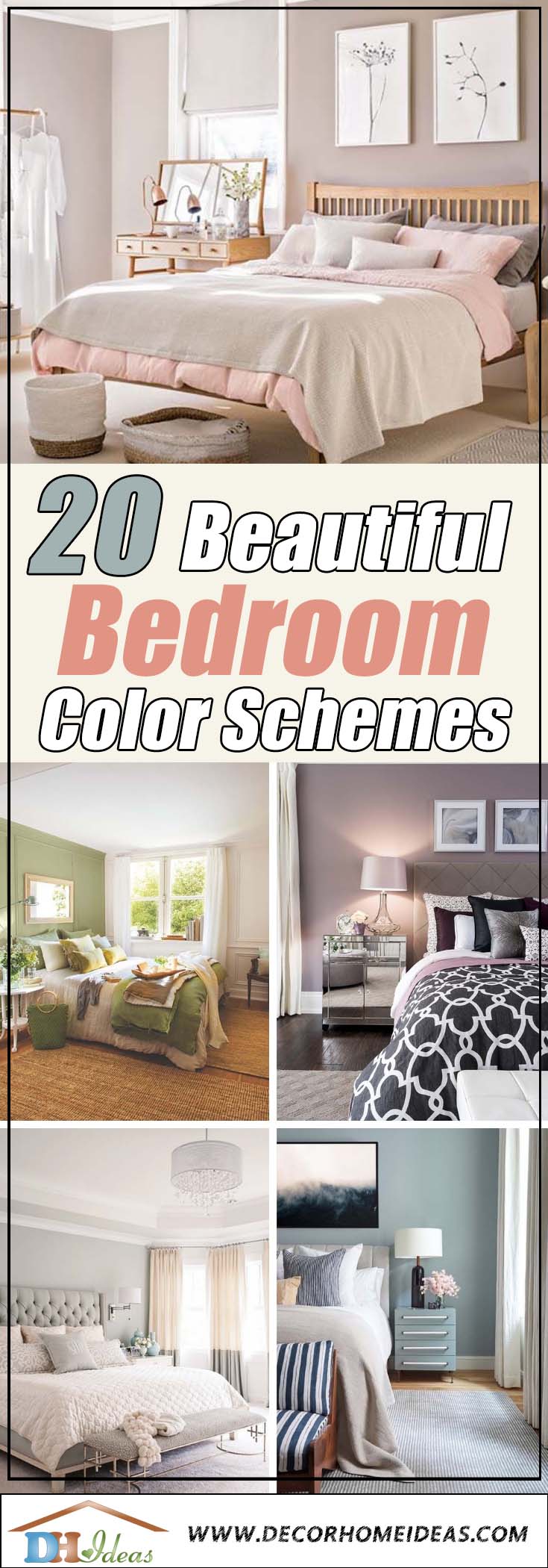 20 Beautiful Bedroom Color Schemes  Color Chart Included ...