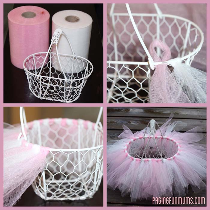 DIY Easter Tutu Basket #easter #crafts #diy #decorhomeideas