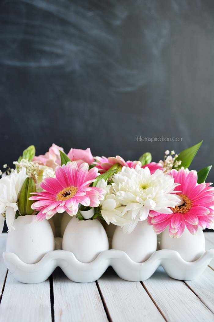 DIY Eggshell Flower Centerpiece #easter #decoration #spring #diy #decorhomeideas