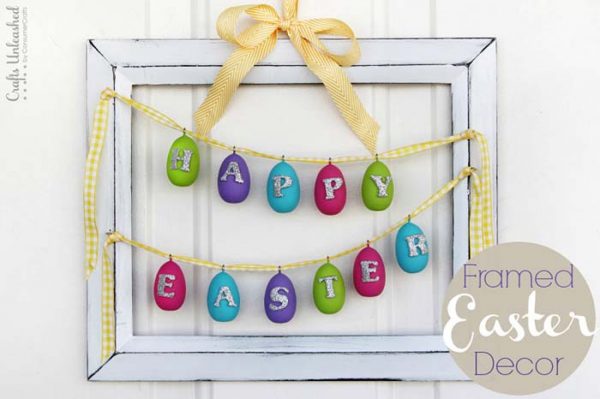 DIY Framed Easter Decoration #easter #decoration #spring #diy #decorhomeideas