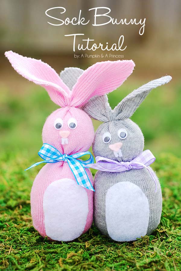 DIY Sock Easter Bunny #easter #crafts #diy #decorhomeideas