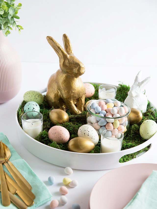 Easter Bunny Centerpiece #easter #decoration #spring #diy #decorhomeideas