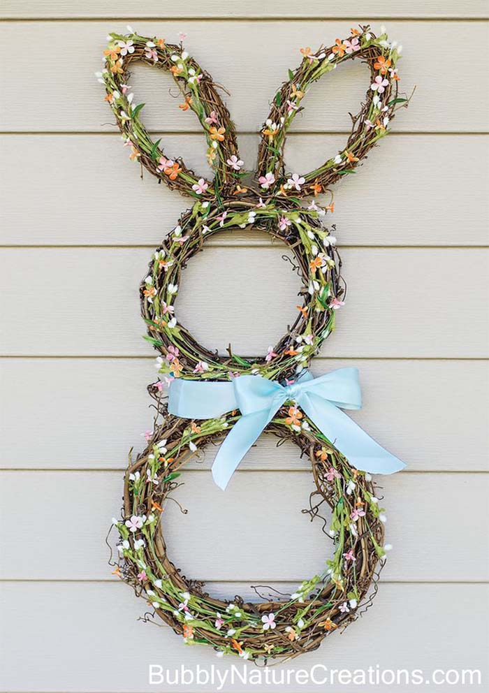 Easter Bunny Wreath #easter #decoration #spring #diy #decorhomeideas