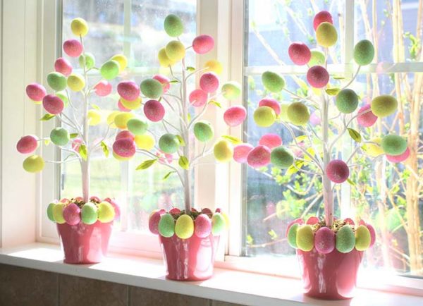 Easter Egg Trees #easter #crafts #diy #decorhomeideas