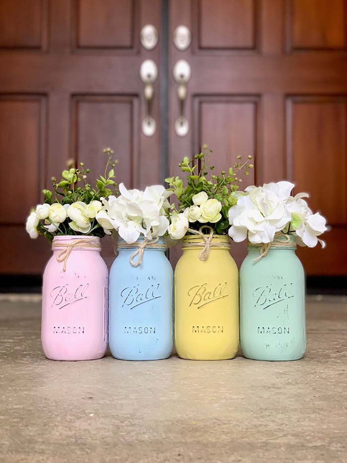 Easter Mason Jars #easter #crafts #diy #decorhomeideas