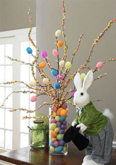 Easter Tree With Bunny #easter #decoration #spring #diy #decorhomeideas