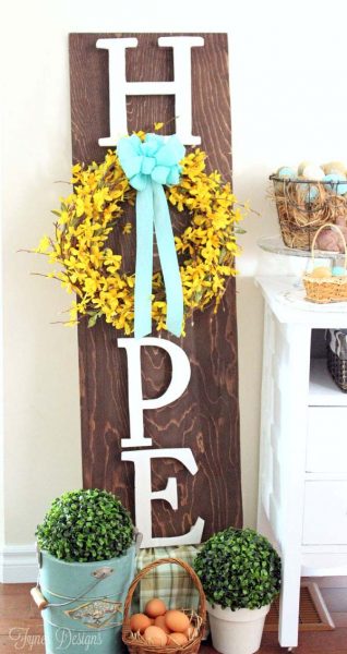 Easter Wooden Sign #easter #crafts #diy #decorhomeideas