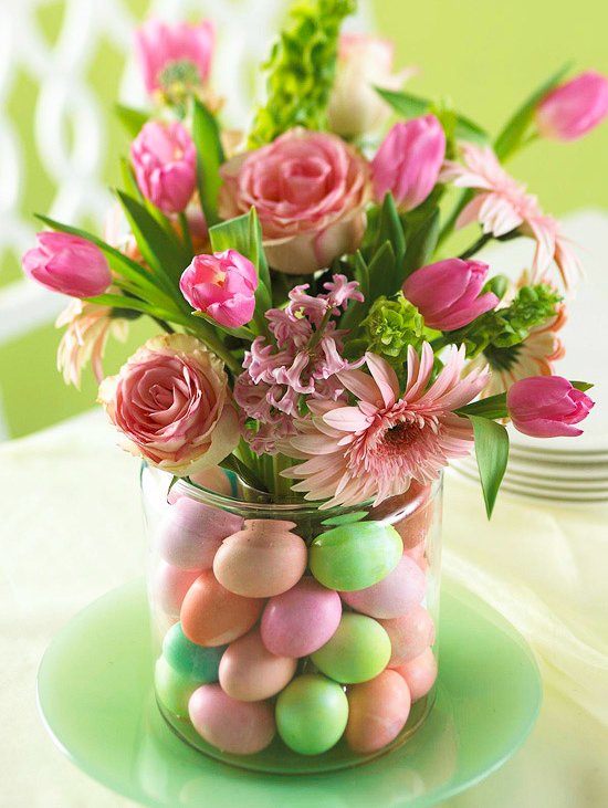 Floral Easter Centerpiece #easter #decoration #spring #diy #decorhomeideas