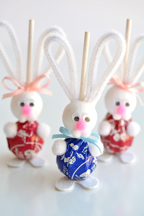 Lollipop Easter Bunnies #easter #crafts #diy #decorhomeideas