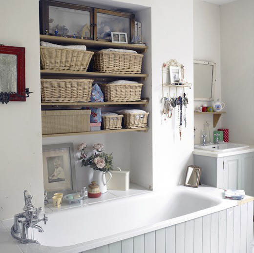 Bathroom Shelves With Baskets