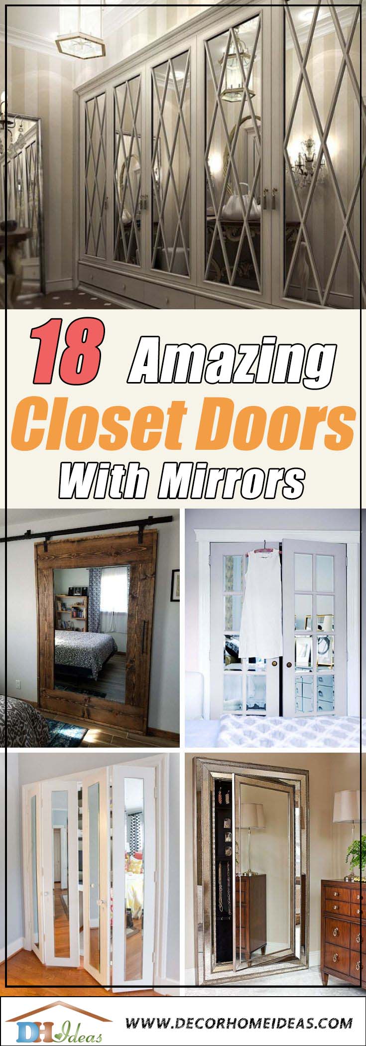 18 Amazing Mirror Closet Door Ideas, How To Reframe Mirrored Closet Doors