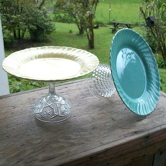 DIY Cake Stand From Old Plates and Glasses #repurpose #reuse #kitchen #utensil #decorhomeideas