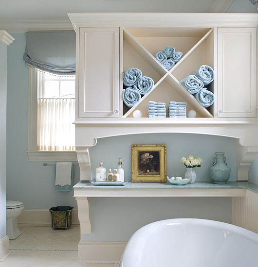 Bathroom with custom storage solution