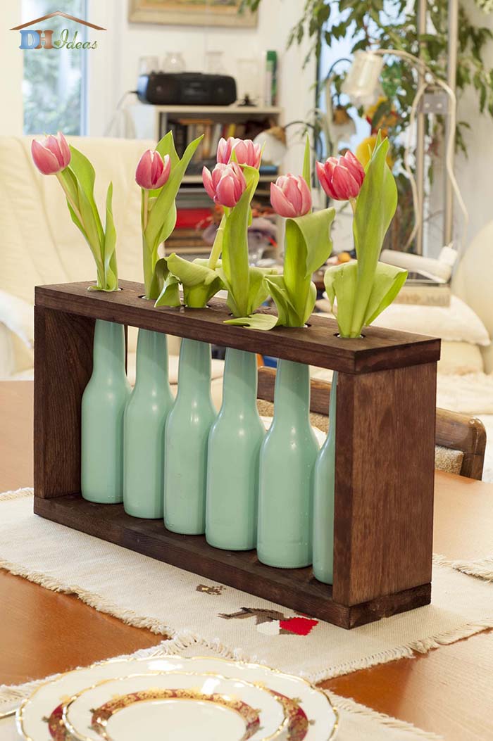 DIY Corona Extra Bottles Wooden Vase