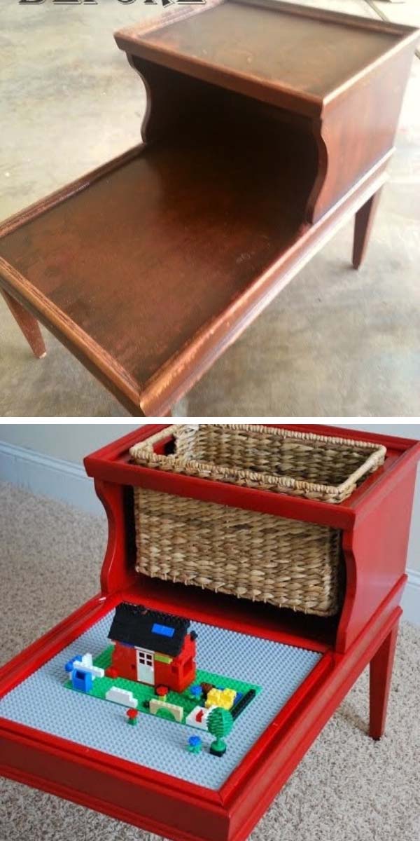 How To DIY Lego Table from old regular table #diy #furniture #makeover #repurpose #decorhomeideas