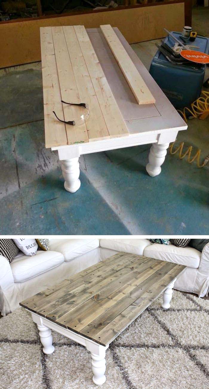 Farmhouse Coffee Table Makeover #furniture #makeover #diy #decorhomeideas