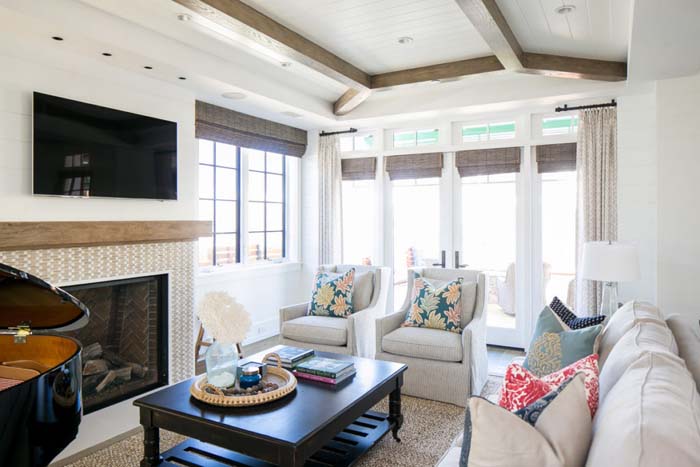 Living Room With Fireplace #livingroom #bright #interiordesign #decorhomeideas