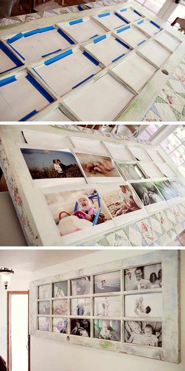 DIY Photo Frame from Old Door #diy #furniture #makeover #repurpose #decorhomeideas