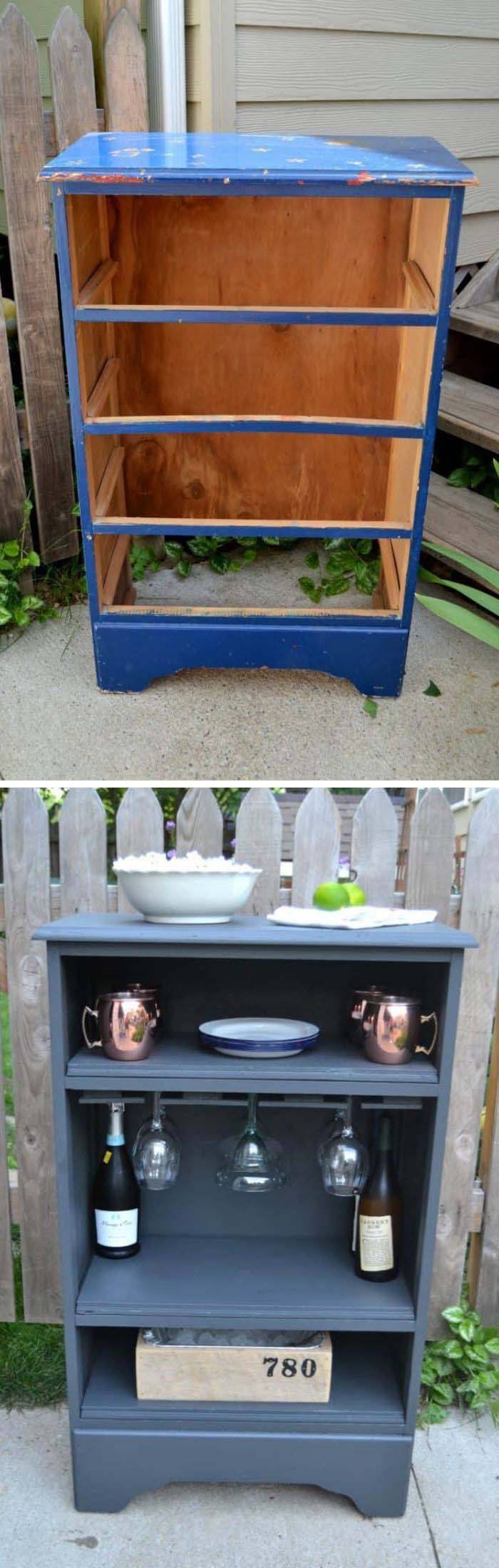 Old Dresser To Bar #furniture #makeover #diy #decorhomeideas