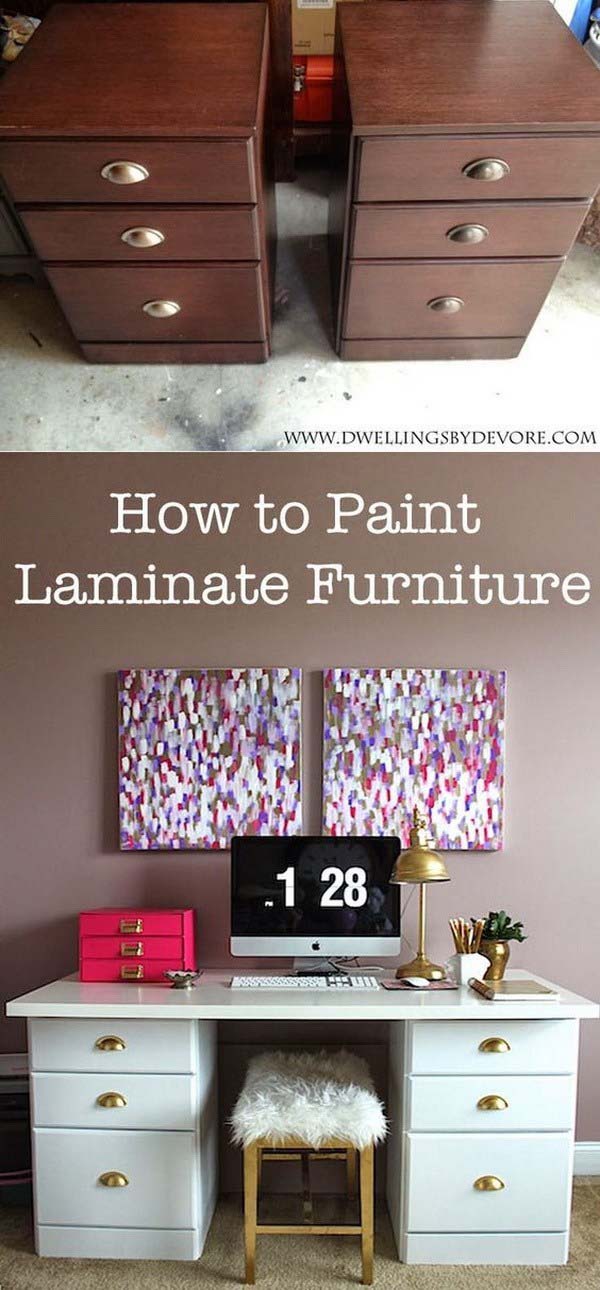 Paint Laminate Furniture #furniture #makeover #decorhomeideas