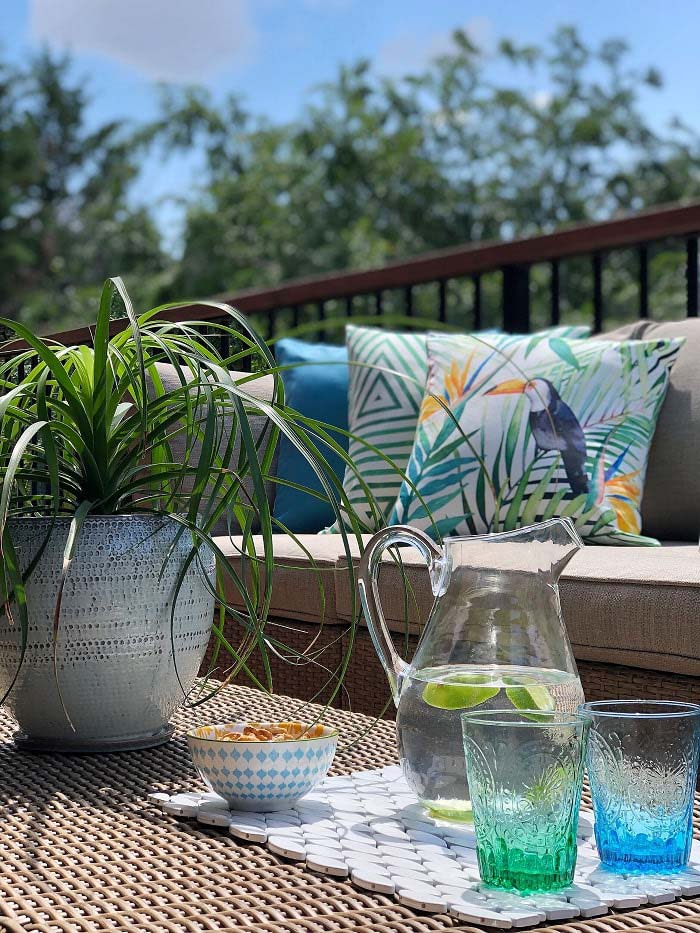 Patio Table With Lime Juice
