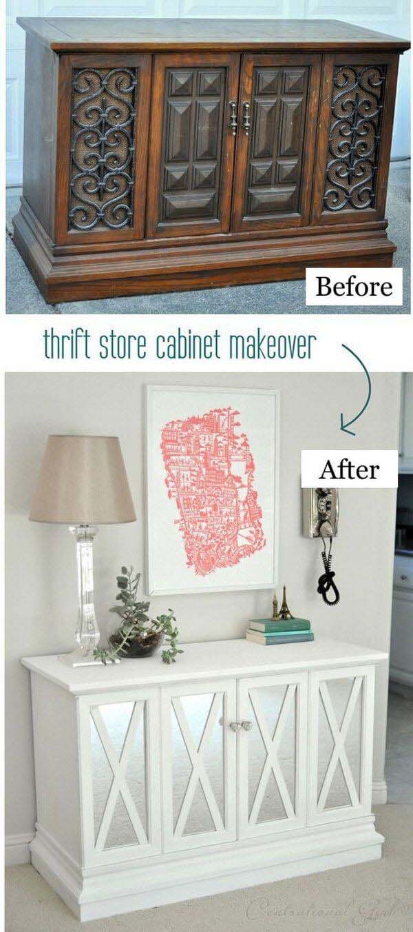 Thrift Store Cabinet Makeover #furniture #makeover #decorhomeideas
