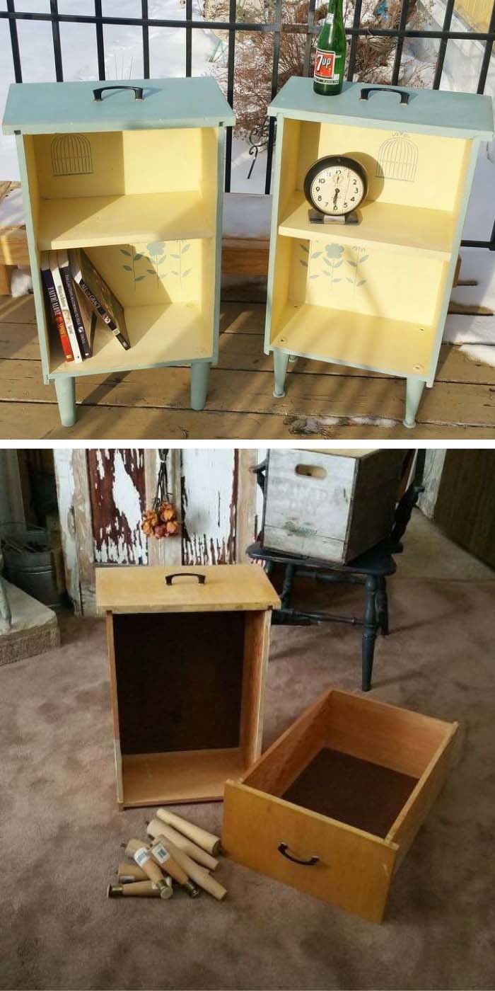 DIY Side Tables From Old Drawers #dıƴ #furnıture #makeover #repurpose #decorhomeideas