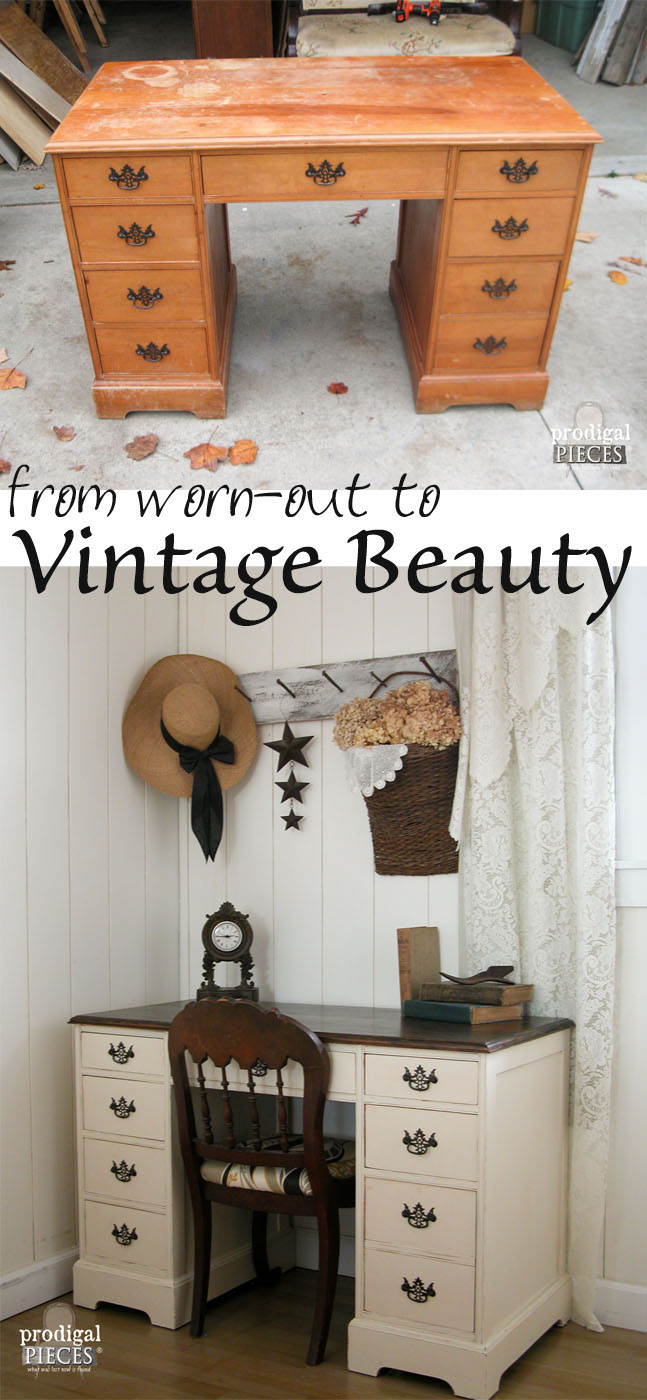 Vintage Desk Makeover #furniture #makeover #diy #decorhomeideas