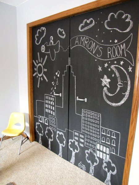 Chalkboard closet doors ideas 