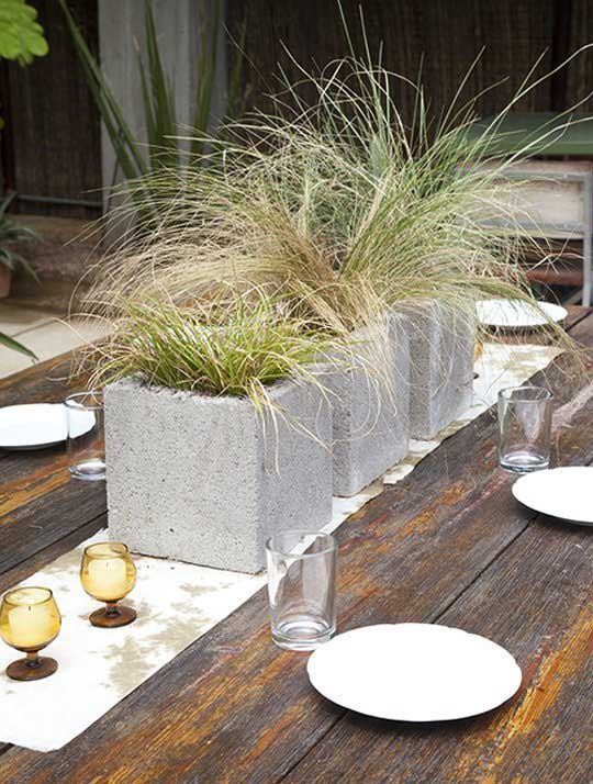 Centrotavola Blocco di cenere # cinderblock # giardino # decorhomeideas