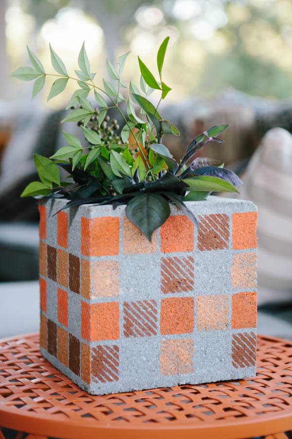 Bloc de zgură plantator de flori # cinderblock # grădină # decorhomeideas