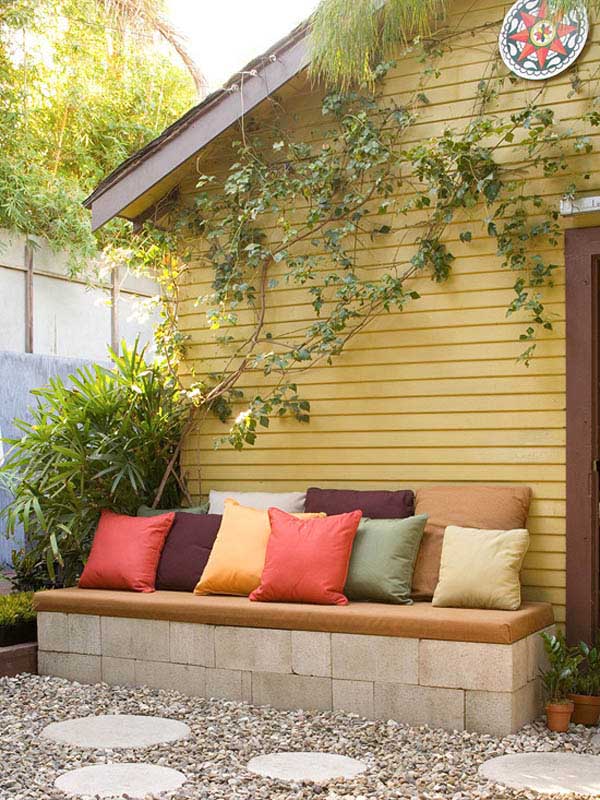 Cinder Blocks Bench #cinderblock #garden #decorhomeideas